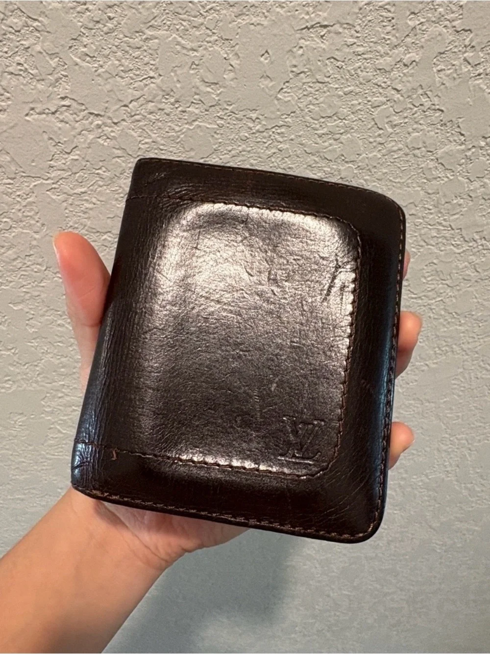 Louis Vuitton Men's Leather Bifold Wallet - Dark Brown